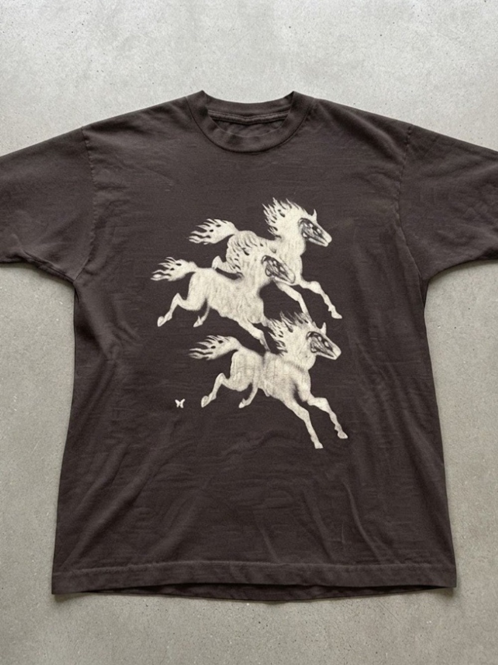 Gildan Black Short-Sleeve Tee with White Horse Trio Graphic